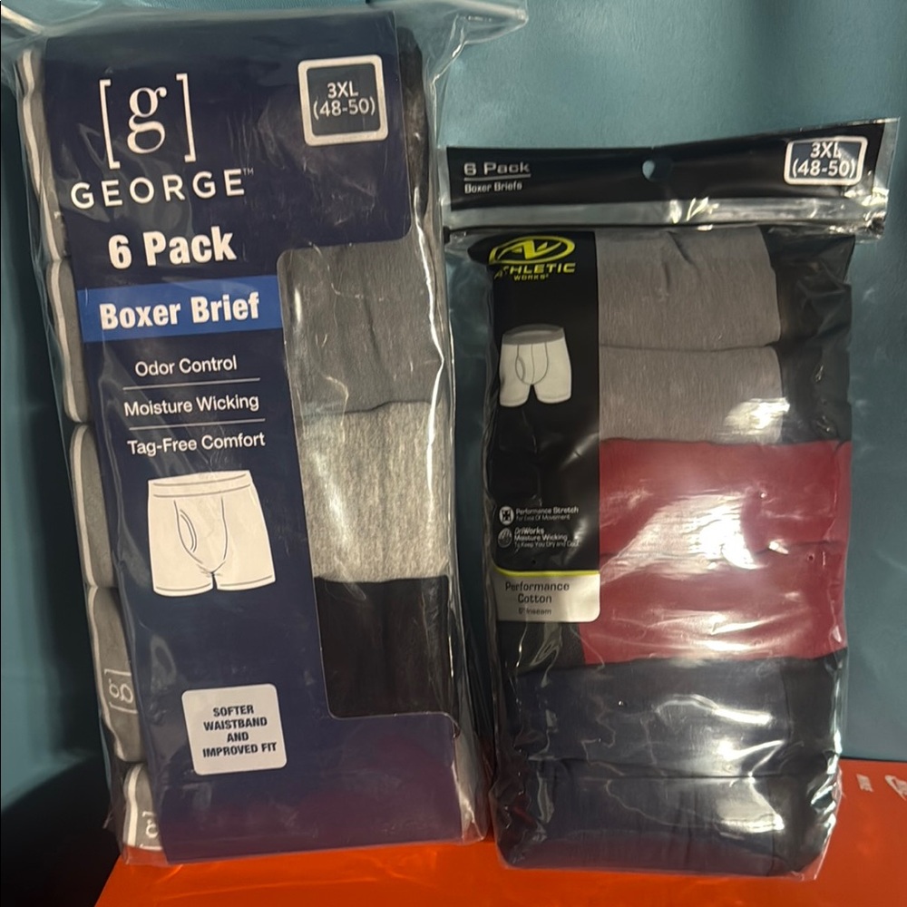 2 sets - George Boxer Briefs 6-Pack & Athletic Works Boxer Briefs 6-Pack - 3xl